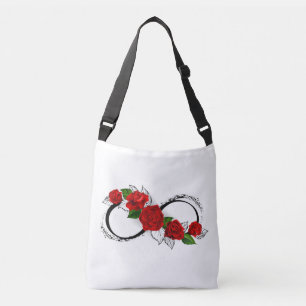 Bolsa Ajustável Símbolo do Infinito com Rosas Vermelhas