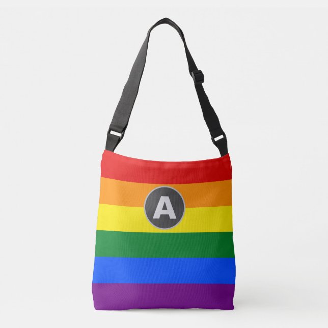 Bolsa Ajustável Sinalizador do Orgulho Arco-Íris LGBTQ Monograma (Frente)