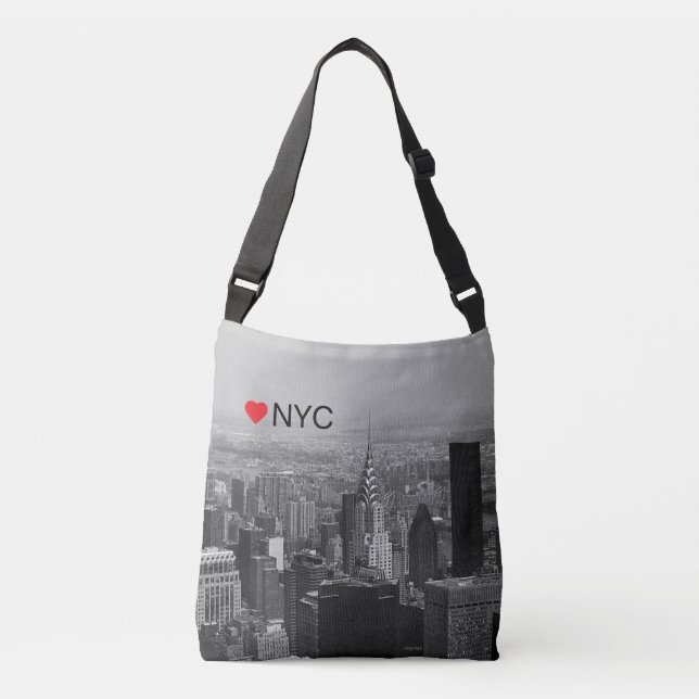Bolsa Ajustável Skyline da Nova Iorque, Manhattan com o coração, (Frente)