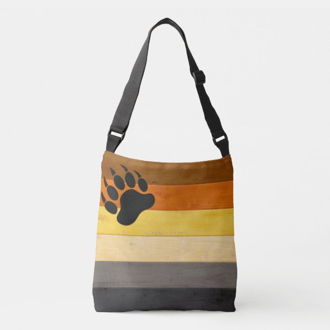 Bolsa Ajustável SlipperyJoe's Bear Pride sinaliza textura de madei (Frente)
