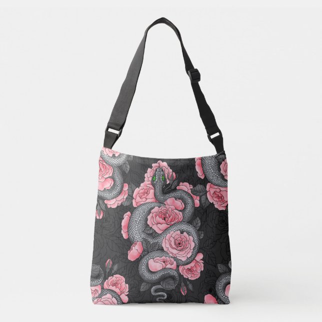 Bolsa Ajustável Snakes and  peach roses (Frente)