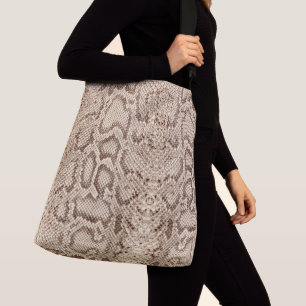 Bolsa Ajustável Snakeskin exótico de bege natural