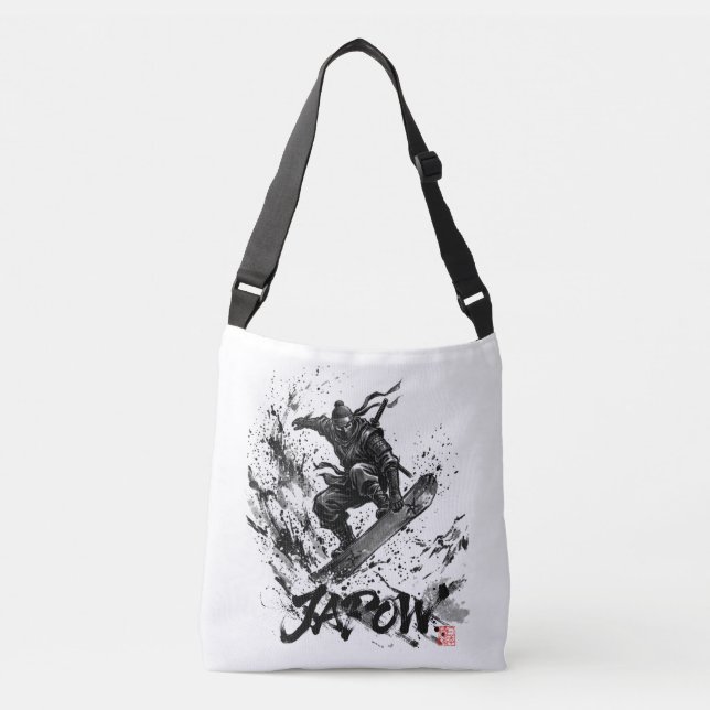 Bolsa Ajustável Snowboard Brush Art - Snowboarder Ninja (Frente)