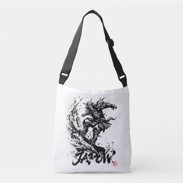 Bolsa Ajustável Snowboard Brush Art - Snowboarder Samurai (Frente)