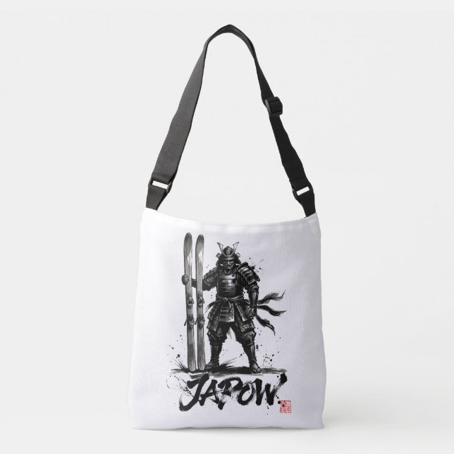 Bolsa Ajustável Snowboard Brush Art - Standing Samurai Ski (Frente)