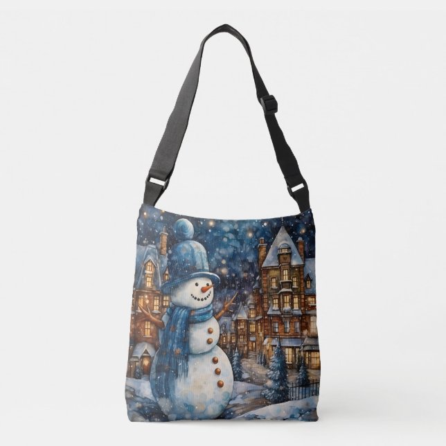 Bolsa Ajustável Snowy Winter Town Wonderland (Frente)