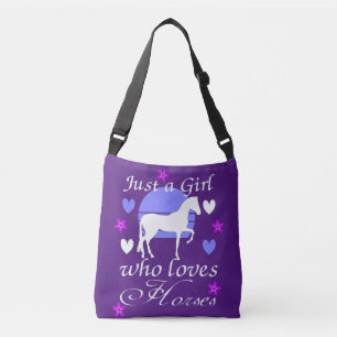 Bolsa Ajustável Só uma garota que ama cavalos em roxo