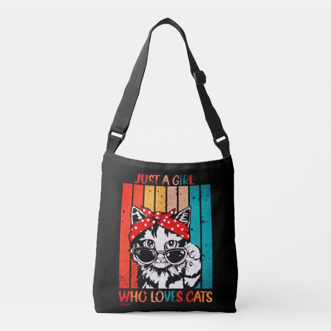 Bolsa Ajustável SÓ UMA GAROTA QUE AMA GATO Gato engraçado (Frente)