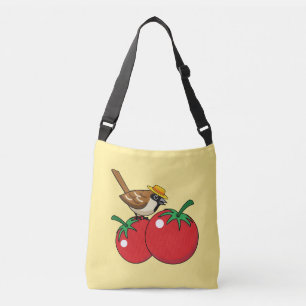 Bolsa Ajustável Sobreposição Orgânica Comendo Tomate Vermelho