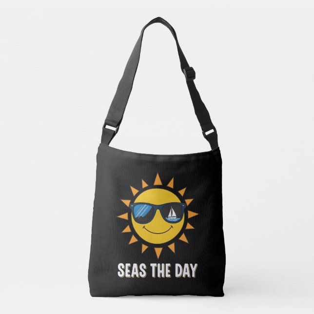 Bolsa Ajustável Sol Sorridente de Óculos de Sol Conquista o Mar (Frente)
