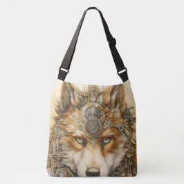 Bolsa Ajustável Solarpunk Red Wolf Steampunk inspiração