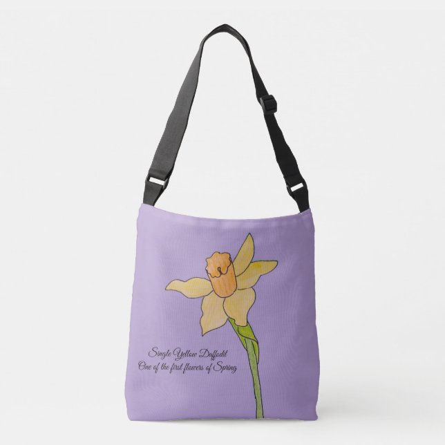 Bolsa Ajustável Solteiro Amarelo Daffodil Pálido Roxo (Frente)