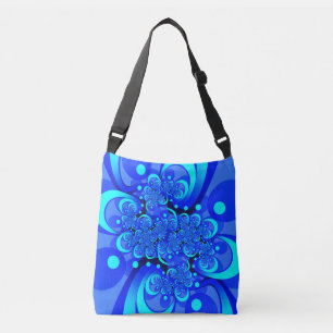 Bolsa Ajustável Sombras da Arte Fractal Abstrato Moderna Azul