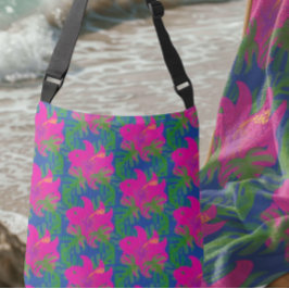 Bolsa Ajustável Sonhos da Floresta Tropical Hibisco Verde Azul Ros