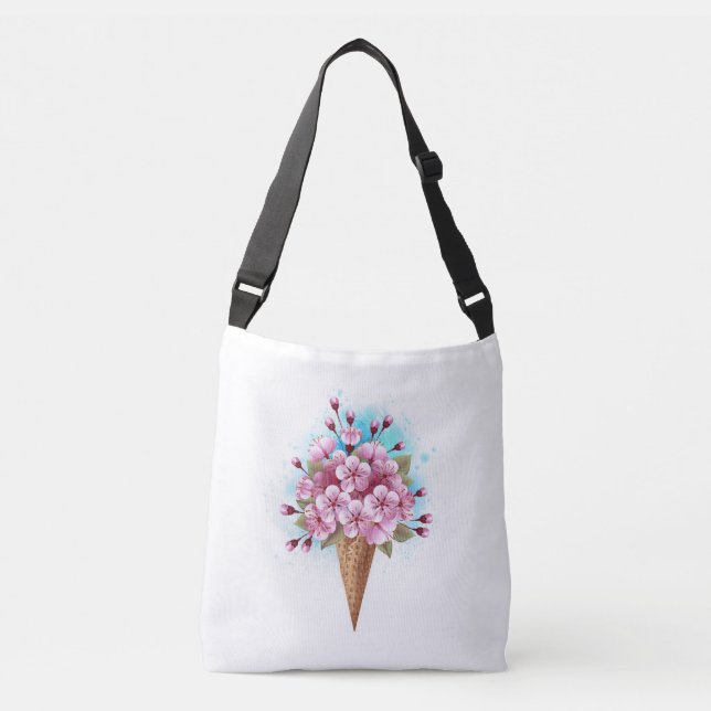 Bolsa Ajustável Sorvete Waffle Rosa Sakura Cone (Frente)