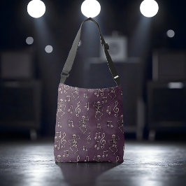 Bolsa Ajustável Spooky Cute Dancing Skeleton Music Notes Halloween