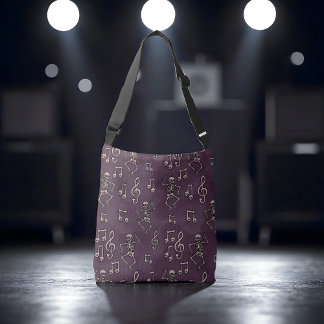 Bolsa Ajustável Spooky Cute Dancing Skeleton Music Notes Halloween