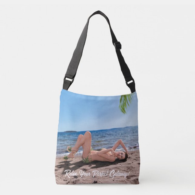 Bolsa Ajustável Spring Break Girl deitada em Sandy Beach (Frente)
