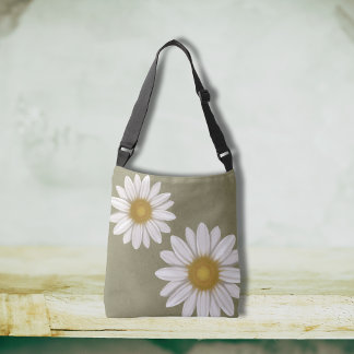Bolsa Ajustável Springtime Dusty Sage Daisy Desenhado à Mão