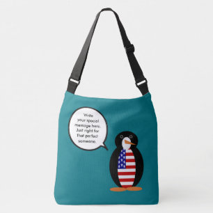 Bolsa Ajustável Srta. Pinguim Personalizada EUA Fala
