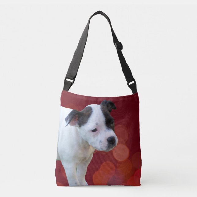 Bolsa Ajustável Staffordshire Bull Terrier Puppy Crossbody Bag (Frente)