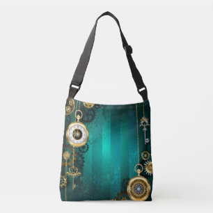 Bolsa Ajustável Steampunk Jewelry Watch em um fundo verde