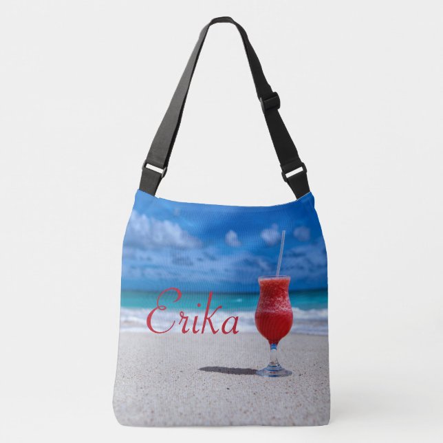 Bolsa Ajustável Strawberry Daiquiri Caribe Praia Personalizada (Frente)