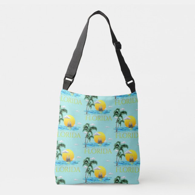 Bolsa Ajustável Summer Florida Sailboat Sunset Coastal Beach (Frente)