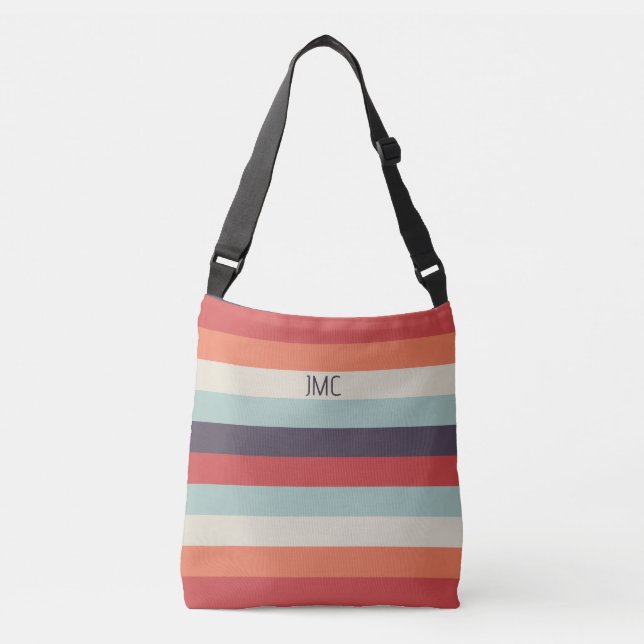 Bolsa Ajustável Summer Vibes Padrão de Greve Monograma (Frente)