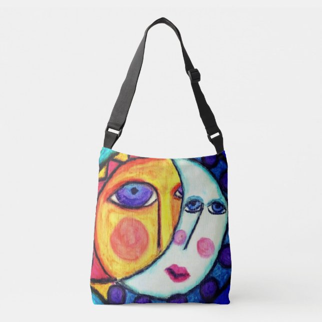 Bolsa Ajustável Sun e Moon Abstrato Art (Frente)