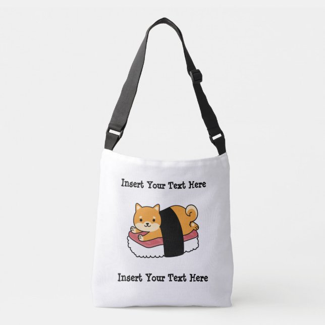 Bolsa Ajustável Sushi Shiba Inu - Cachorro Bonito Comida Japonesa (Frente)