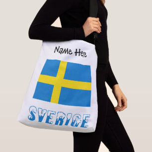 Bolsa Ajustável Sverige e Bandeira Sueca Personalizado