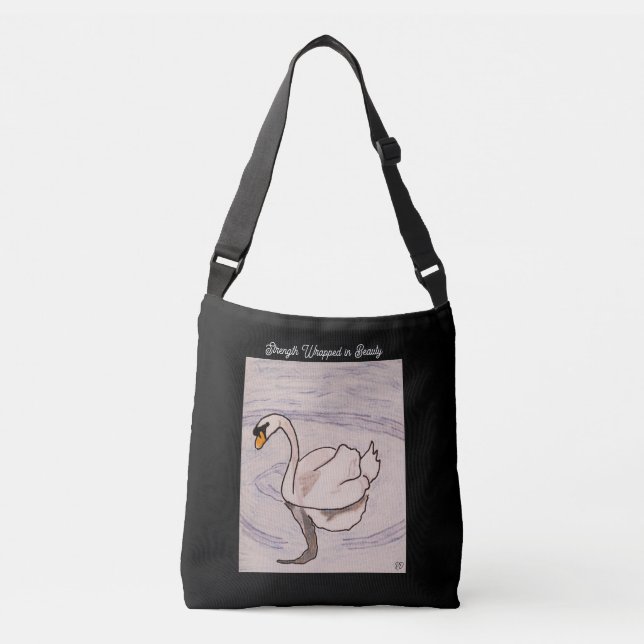 Bolsa Ajustável Swan - Força embrulhada em preto de beleza (Frente)