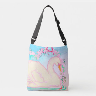Bolsa Ajustável Swan Princess All-Over-Impressão-Bolsa-Bag Crossbo