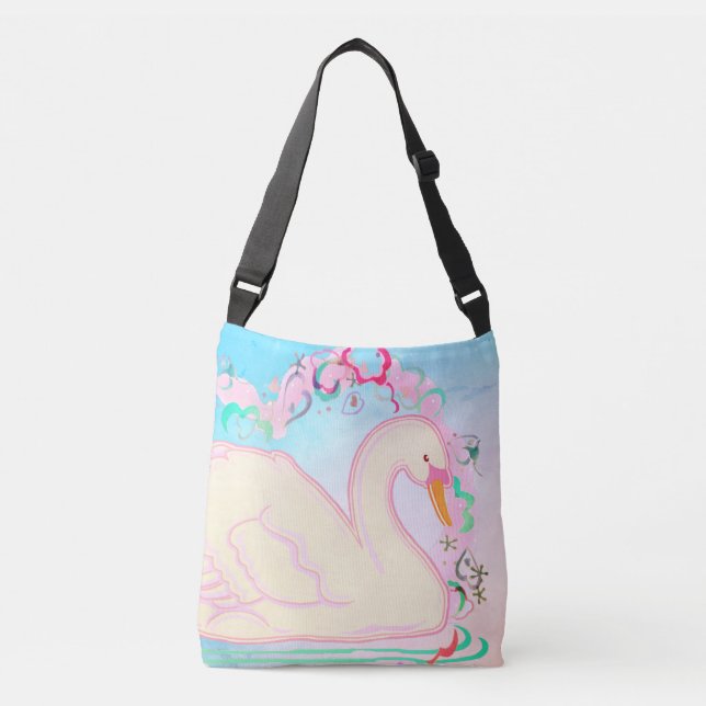 Bolsa Ajustável Swan Princess All-Over-Impressão-Bolsa-Bag Crossbo (Frente)