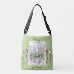 Bolsa Ajustável Talheres Caprichosos Aquarela Paris Torre Eiffel