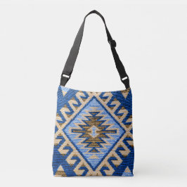 Bolsa Ajustável Tapete Kilim Turco Persa Azul Oriental Antigo