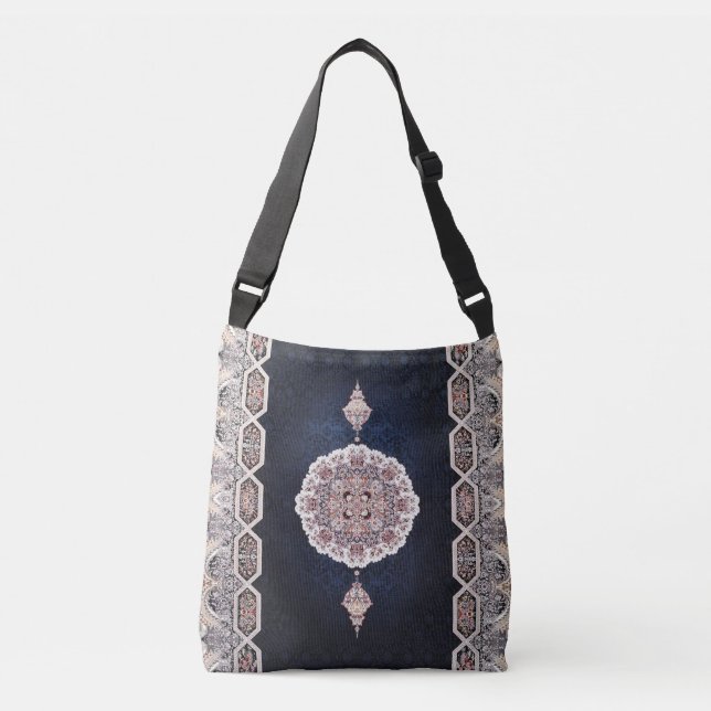 Bolsa Ajustável Tapete Persa Turco Azul Antigo (Frente)