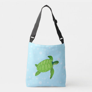 Bolsa Ajustável Tartaruga marinha em fundo azul claro