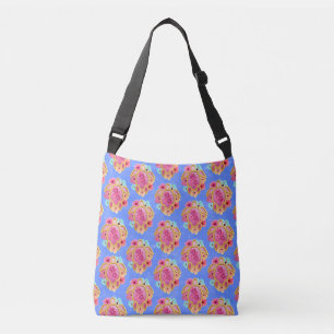 Bolsa Ajustável Tartarugas Tropicais De Ilha Azul Rosa Floral