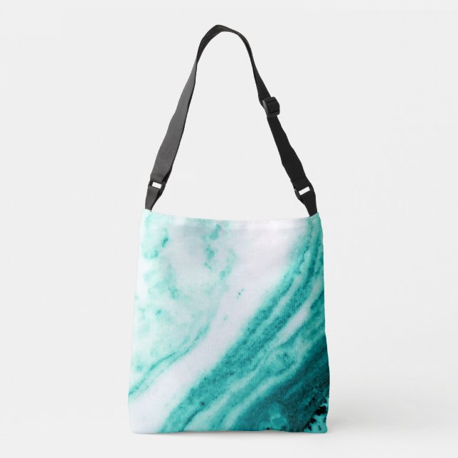 Bolsa Ajustável Teal e White Marble (Verso)