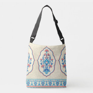 Bolsa Ajustável Tecido Étnico Floral: Elegância Invisível