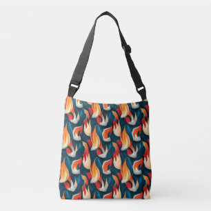 Bolsa Ajustável Tecido Flame Padrão De Repetição Vermelho E Azul