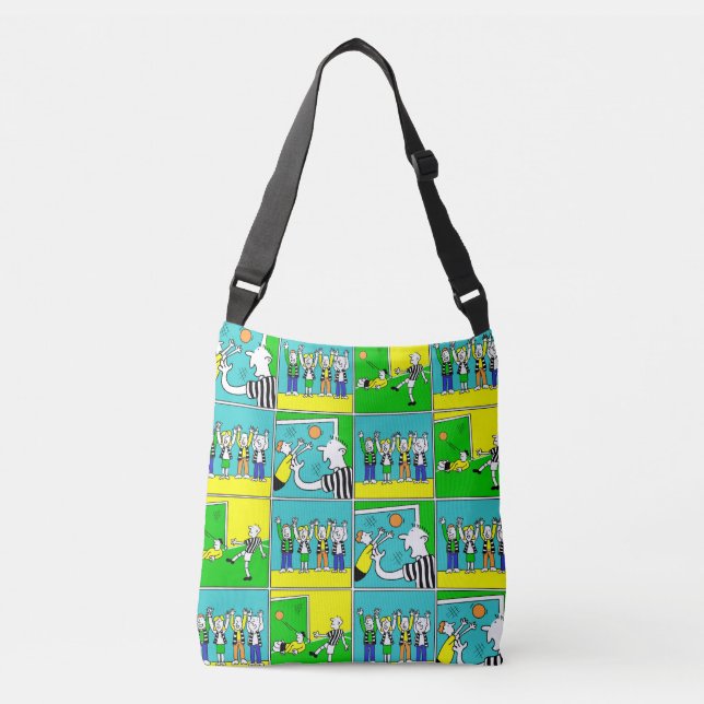 Bolsa Ajustável Tema de futebol com jogadores e fãs (Frente)