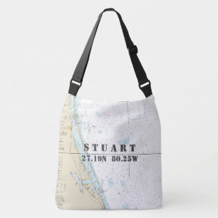 Bolsa Ajustável Tema Náutico de Longitude do Stuart Florida Latitu