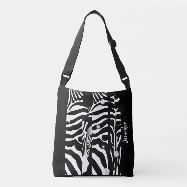 Bolsa Ajustável Tendência de Padrão de Monograma e Zebra Cuta (Frente)