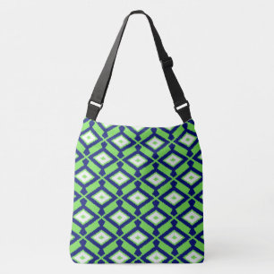 Bolsa Ajustável Teste padrão de Ikat - verde, azul de índigo e