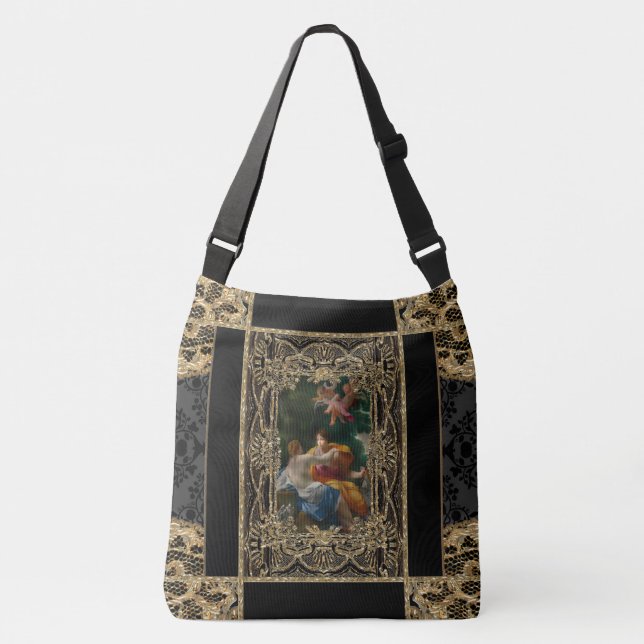 Bolsa Ajustável Teste padrão feminino elegante barroco da (Frente)