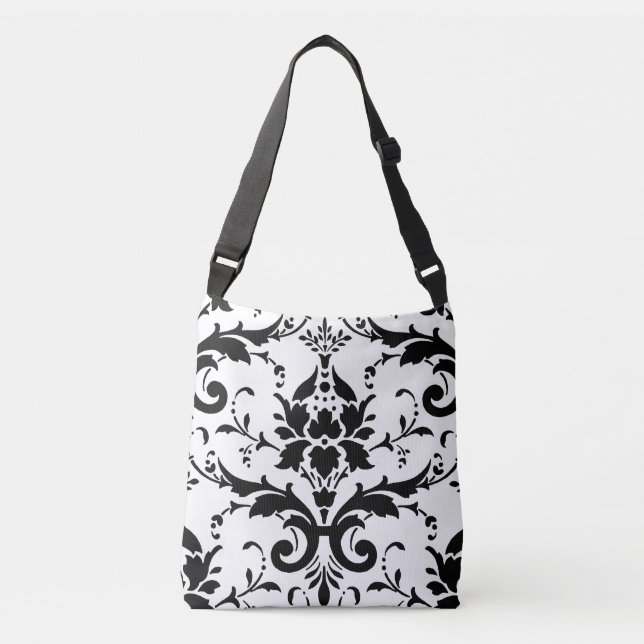 Bolsa Ajustável Teste padrão floral do damasco (Frente)
