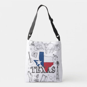 Bolsa Ajustável Texas Illustrando Doodles do Texas Pattern